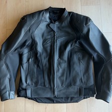 Alpinestars Missile V3 Leather Jacket Motorcycle Mens 46/56 Black Biker picture