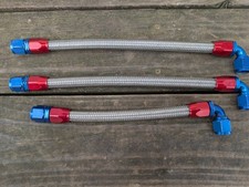 LOT OF 3 EARLS PERFORMANCE -08AN HOSE ASSEMBLIES 90 DEGREE STAINLESS BRAID 8AN picture
