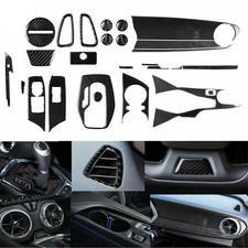 30Pcs Real Carbon Fiber Kits Full Interior Dash Trim For Chevrolet Camaro 16-24 picture