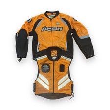 EUC Orange Icon Hooligan 2 Mil-Spec Motorcycle Jacket & Mesh vest- Large picture