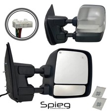 Pair Towing Side Mirror for 2016-21 NISSAN TITAN XD with Memory BSM 15pin Chrome picture