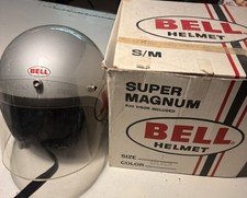 70s Bell Super Magnum Helmet Silver Size 7 56cm W/ Original Box Long Beach CA picture