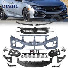 Front Bumper Cover Kit W/ Grille & Fog Light For 2020 2021 Honda Civic Hatchback picture