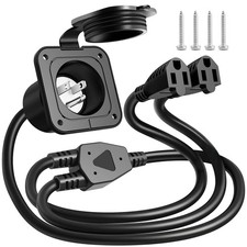 15Amp AC Port Plug 125V Electrical RV Power Inlet Socket Dual 18
