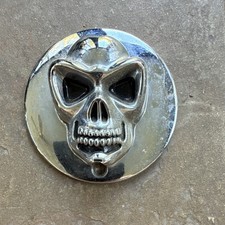 Chrome 3-D Skull Face Ignition Timing Cover For Motorcycles picture