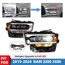 For 2019-2024 RAM 2500 3500 Halogen Upgrade Full LED Headlights W/ Module Pair picture