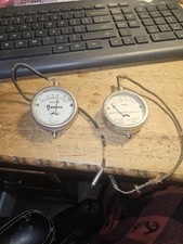 3 VINTAGE CHROME GAUGES EVEREADY U. S. GAUGE STERLING AMPERES VOLTS PRESSURE  picture