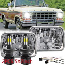 Pair 7x6 5x7 inch LED Headlights Hi-Lo beam For Ford F100 1978 1979 1980-1983 picture