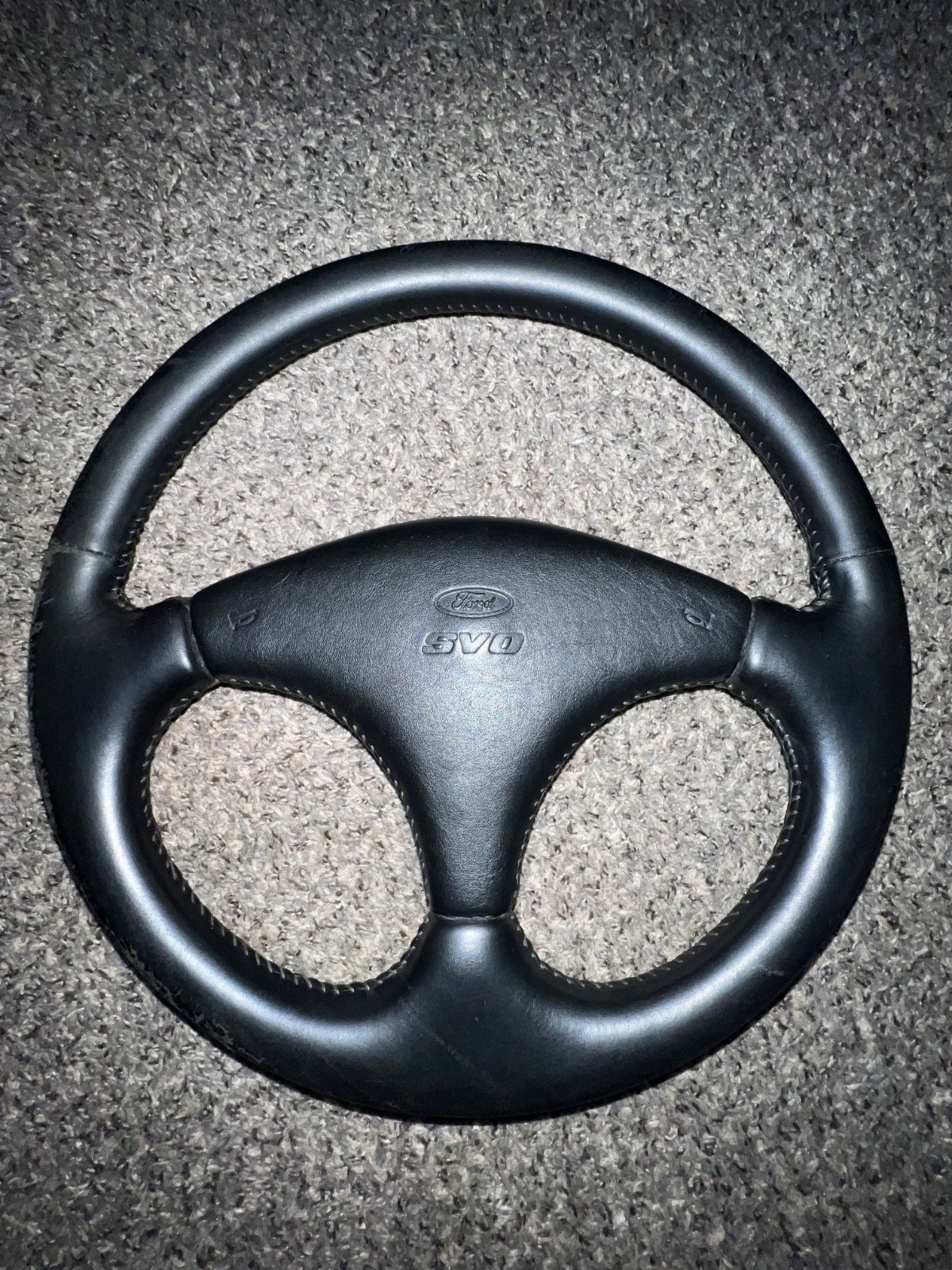 84-86 OEM Ford Mustang SVO Black Leather Wrapped Steering Wheel 84-86 OEM Ford Mustang SVO Black Leather Wrapped Steering Wheel