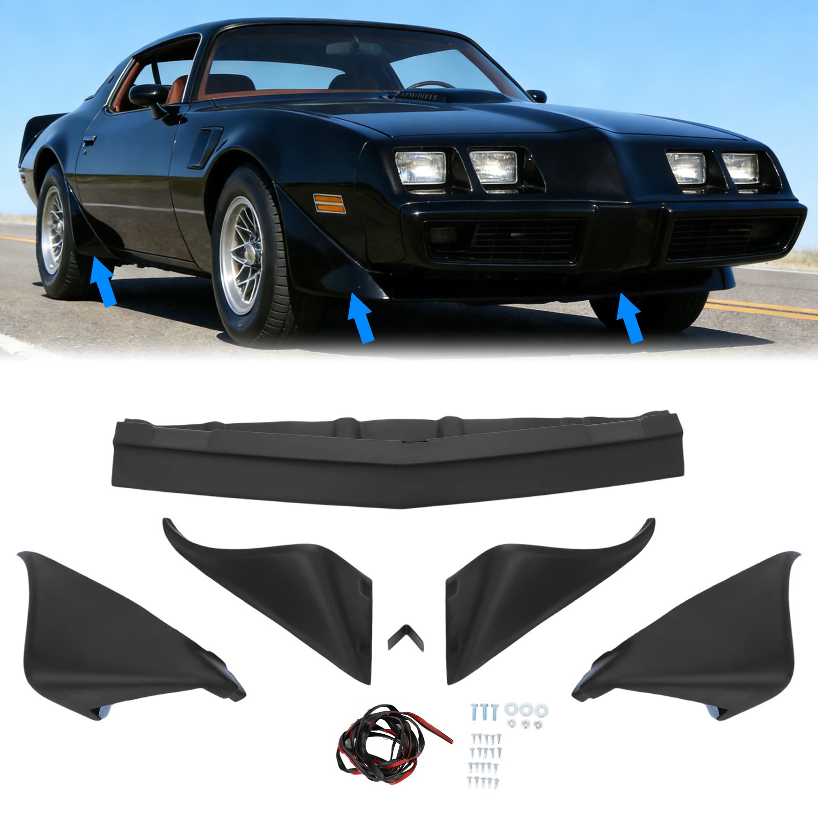 5Pcs For Pontiac Firebird 1979 1980 1981 Front & Rear Wheel Flares w/ Hardware