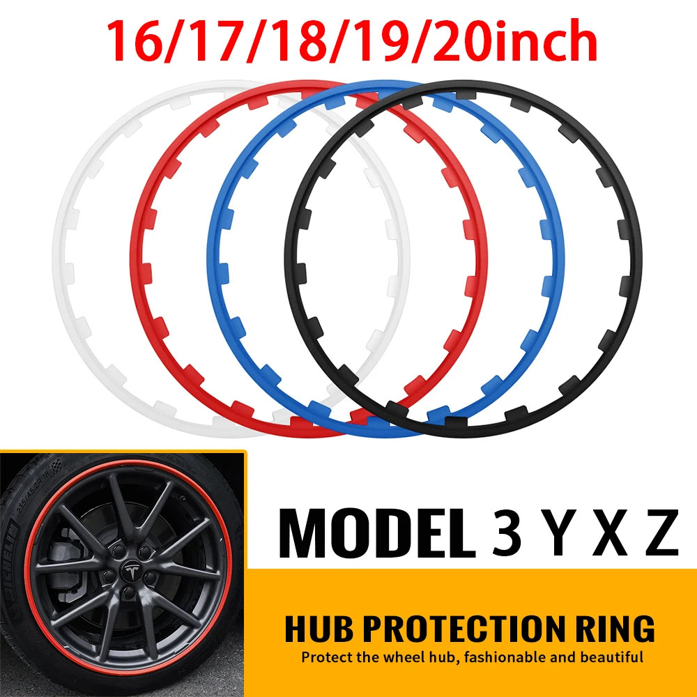 1PCS 18 inch Black Rubber Wheel Rim Edge Protector Ring for Tesla Model 3 Y