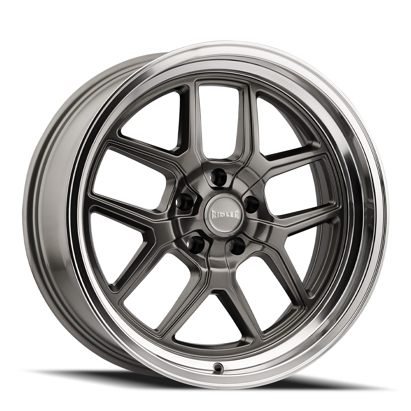 Ridler Wheels 610 17x8 +0 Gloss Grey Polished 5x127 5x5 (QTY 1) 610-7873G