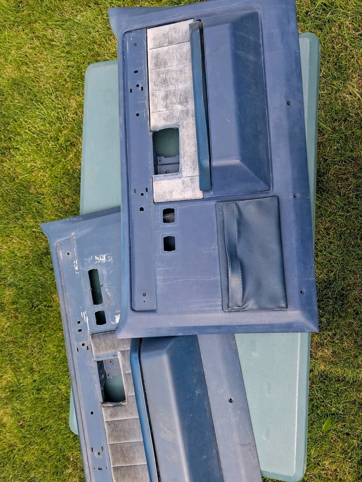 OEM Chevy GMC Squarebody Power Door Panels Blue Pair  1981-1987