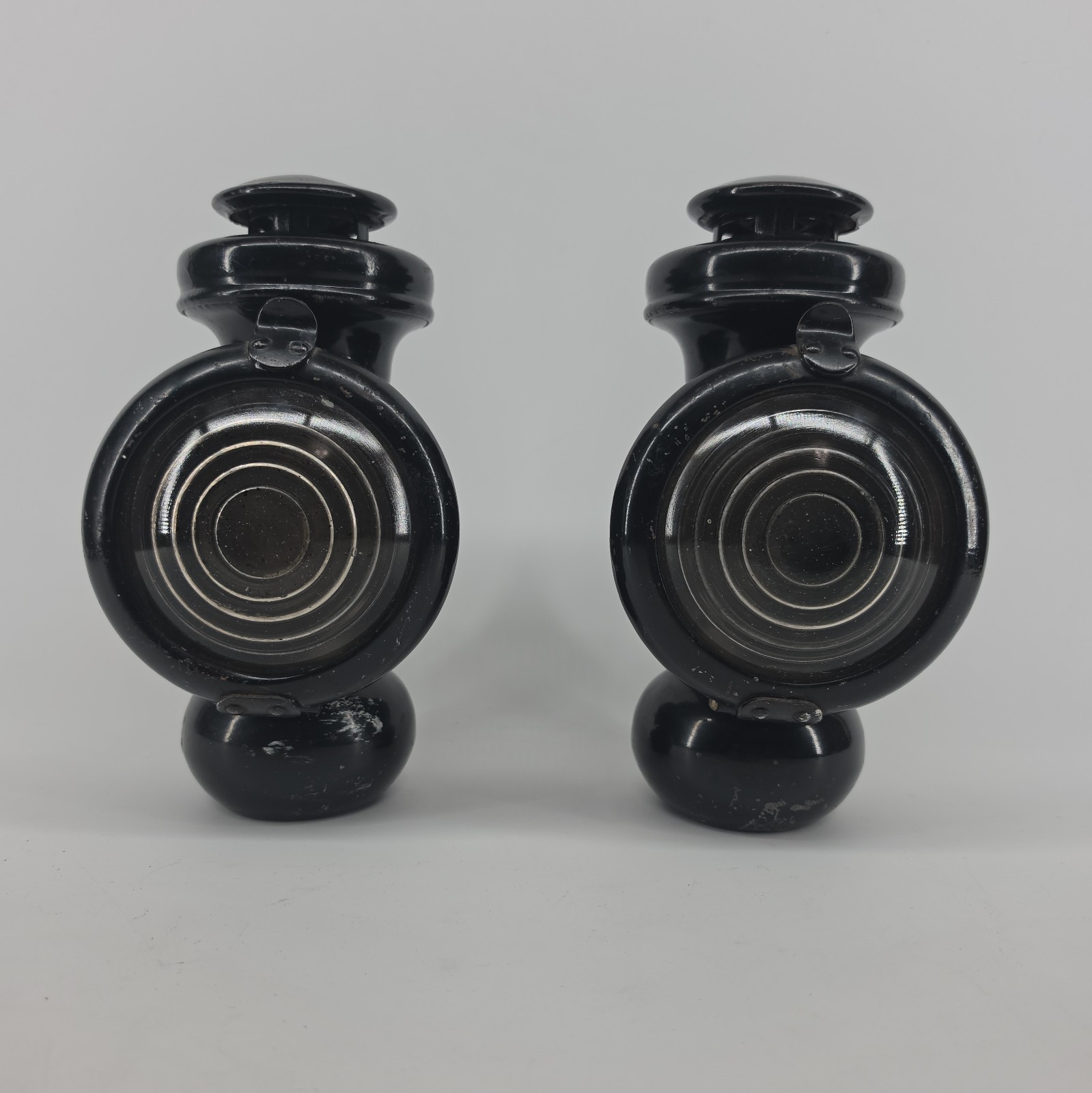 Ford Model T Corcoran Lamp Co. Side Kerosene Lamps Cowl Black 1917 1918 Original