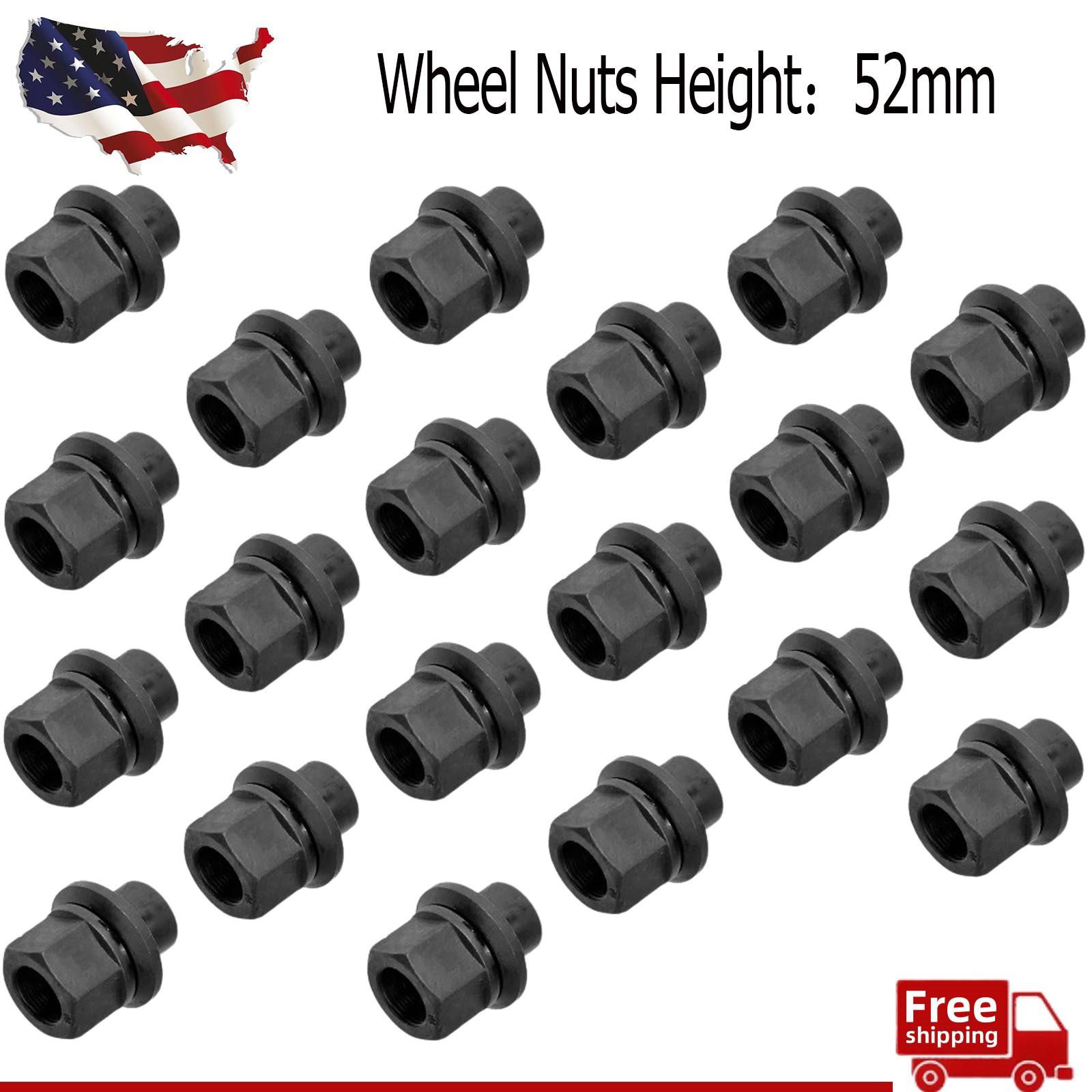 20x 33mm M22x1.5 x 19mm Wheel Nuts Sleeve Nuts M22-1.5x19mm Skirt Flange