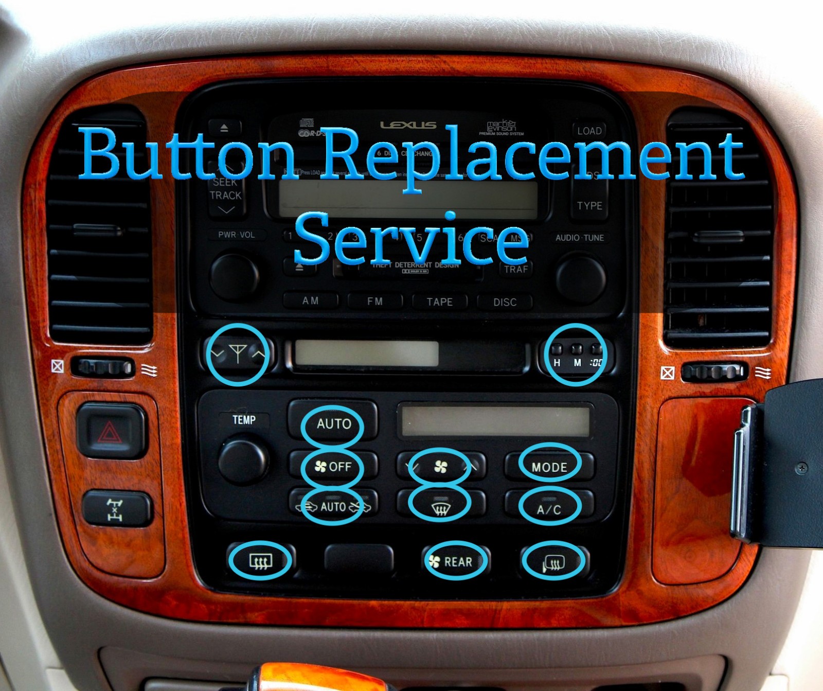 98-02 Lexus LX470 Land Cruiser Climate Control Button Repair Rebuild Service
