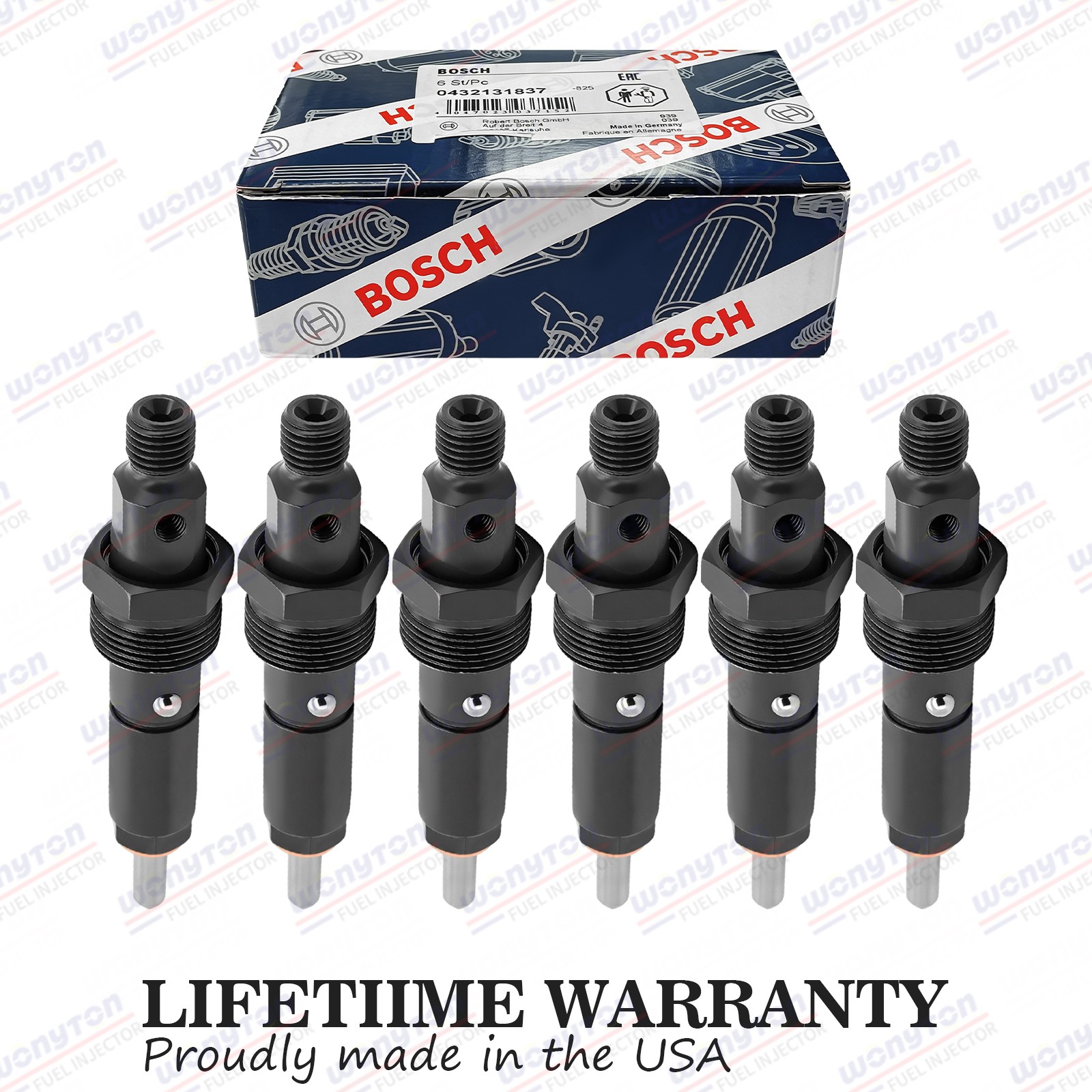 6X For 89-93 Dodge Cummins 5.9L 12V 0432131837 Bosch 50HP Fuel Injectors 3919350