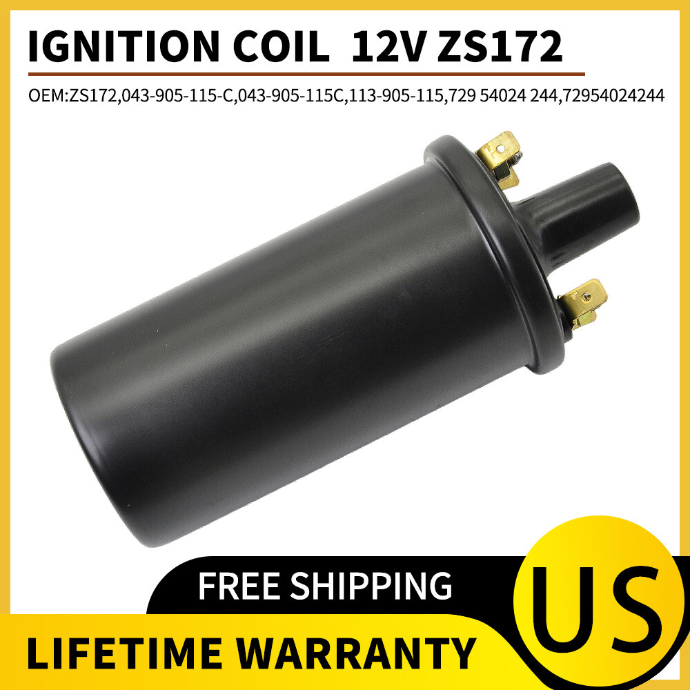 New  12V Universal 35k Voltage Output Ignition Coil With Internal Resistor 3 Ohm