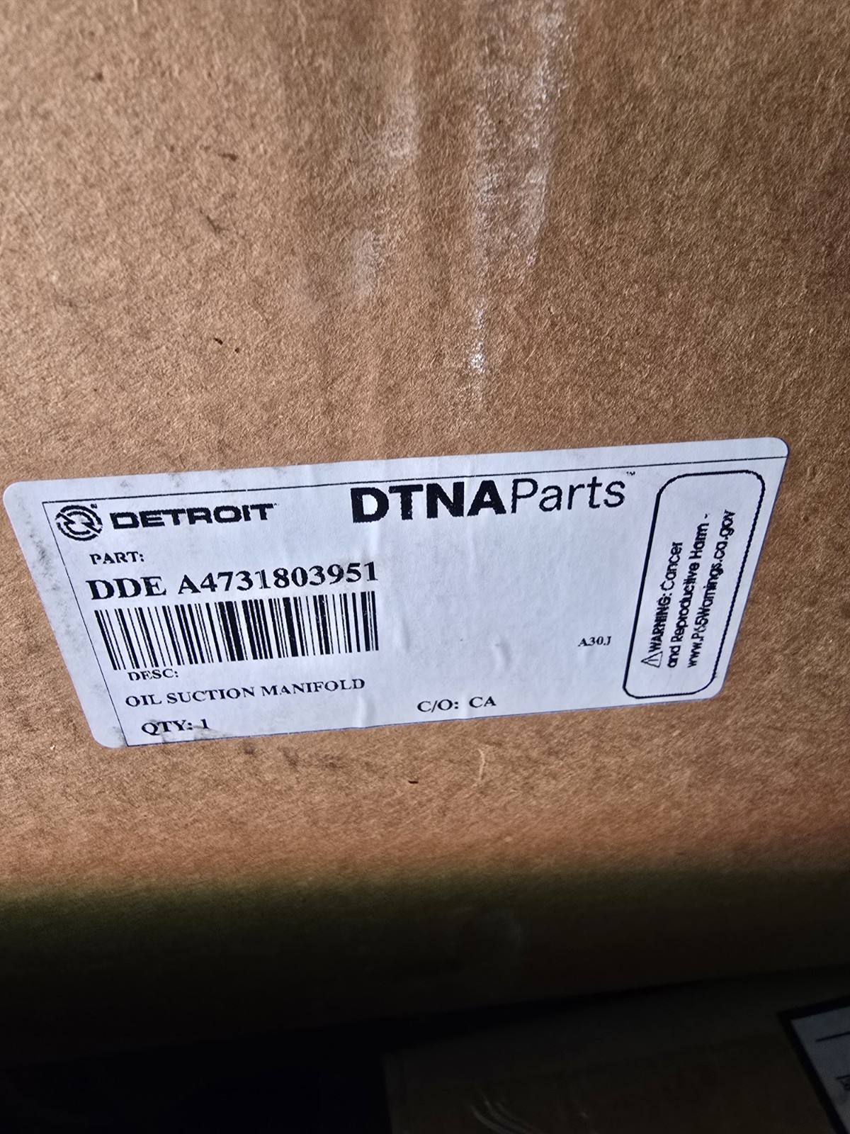 Detroit Diesel OIL SUCTION Manifold Brand New In Box. Never Used