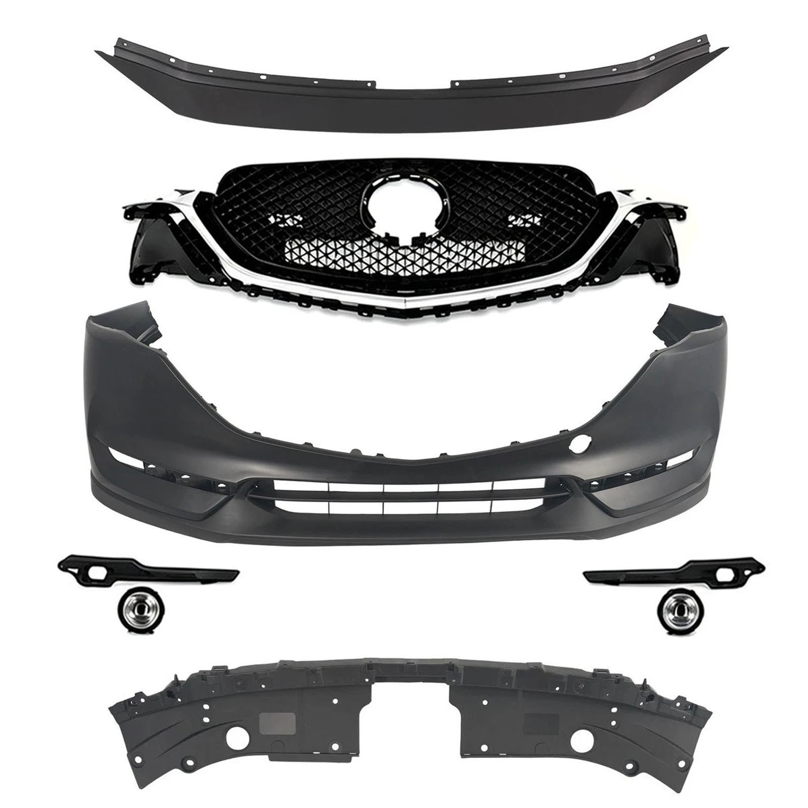 Fits 2017-2021 Mazda CX-5 W/O Parking Aid Front Bumper Cover Kit W/ Fog Lights