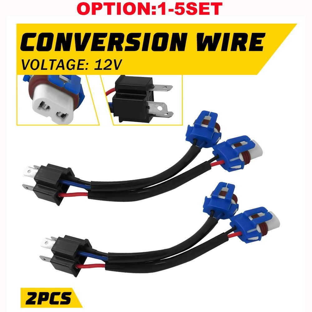 Two Head Harness Light Adapter Plug Play Conversion Wire 9003 H4 TO 9005 9006