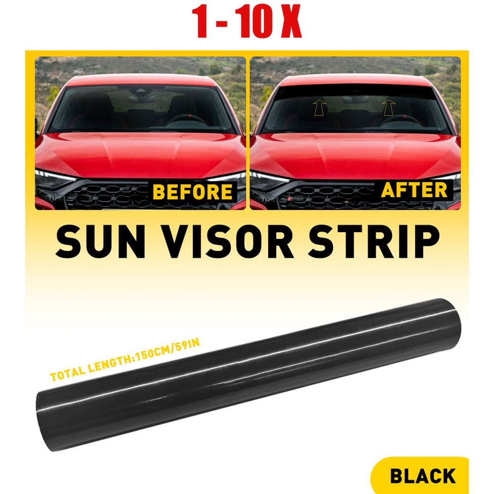 60x10'' Window Tint Windshield Sun Visor Vinyl 1-10PCS Decal Strip Sticker Black