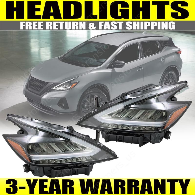 Pair Headlight All LED Headlamps Left & Right For Nissan Murano 2019 2020-2024