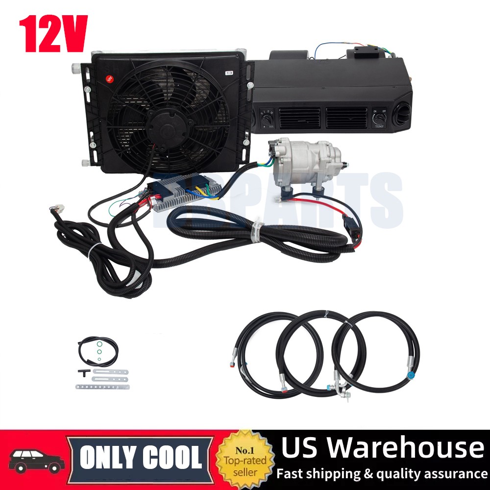 12V Air Conditioning Cool Only Under Dash Electric Compressor A/C Kit 12000 BTU