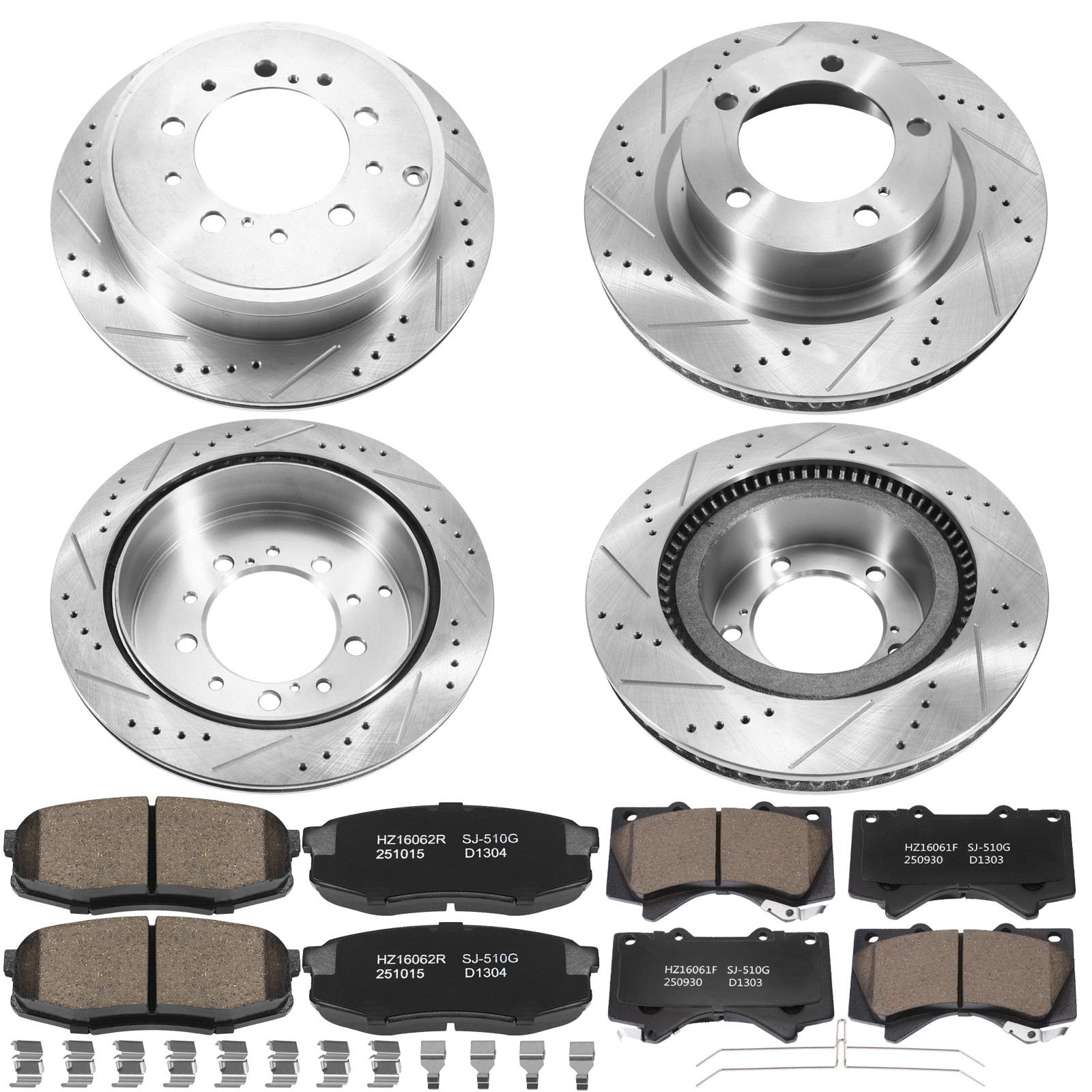 Front + Rear Disc Brake Rotors Pads for 2007-2021 Toyota Tundra Sequoia LX570
