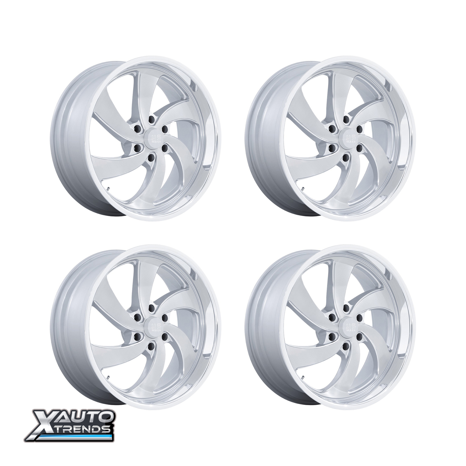 US Mags U134 Desperado SLVR BRSHD FCE Milled Diamond Cut 22X9 6X139.7 25mm Set 4