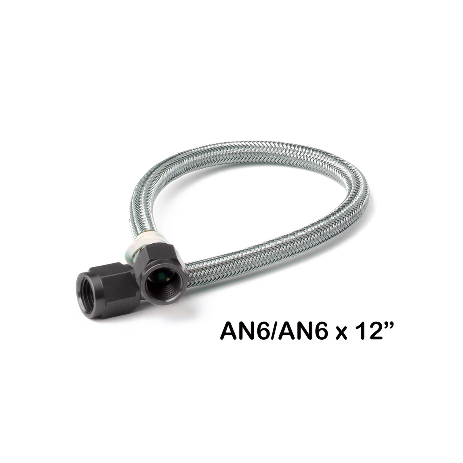 NOS 15400BNOS Stainless Steel Braided Hose with Black Fittings -6AN, 1-Foot NOS 15400BNOS Stainless Steel Braided Hose with Black Fittings -6AN, 1-Foot