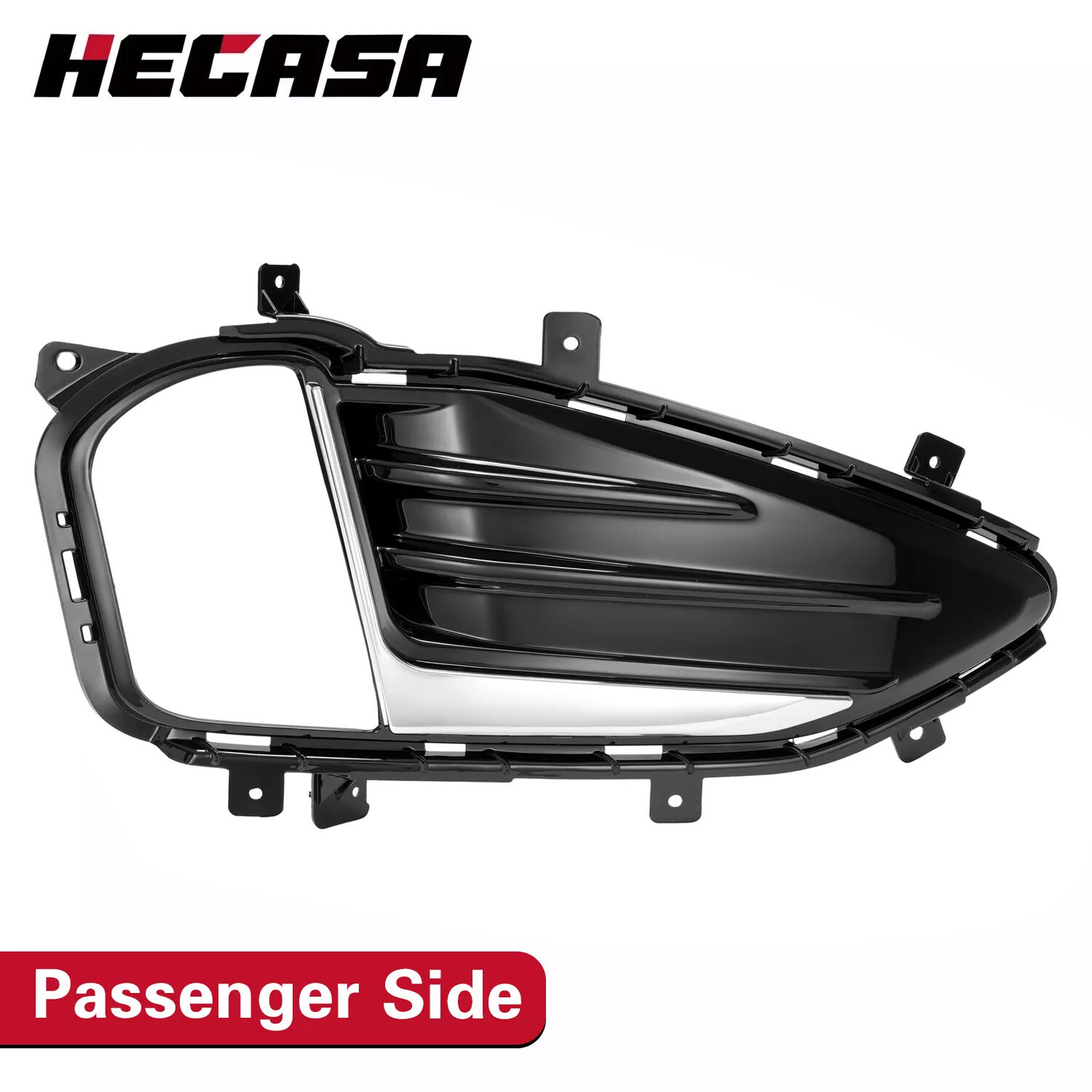 HECASA Front Bumper Fog Light Lamp Cover Bezel Passenger For Ford Edge 2019-2024 HECASA Front Bumper Fog Light Lamp Cover Bezel Passenger For Ford Edge 2019-2024