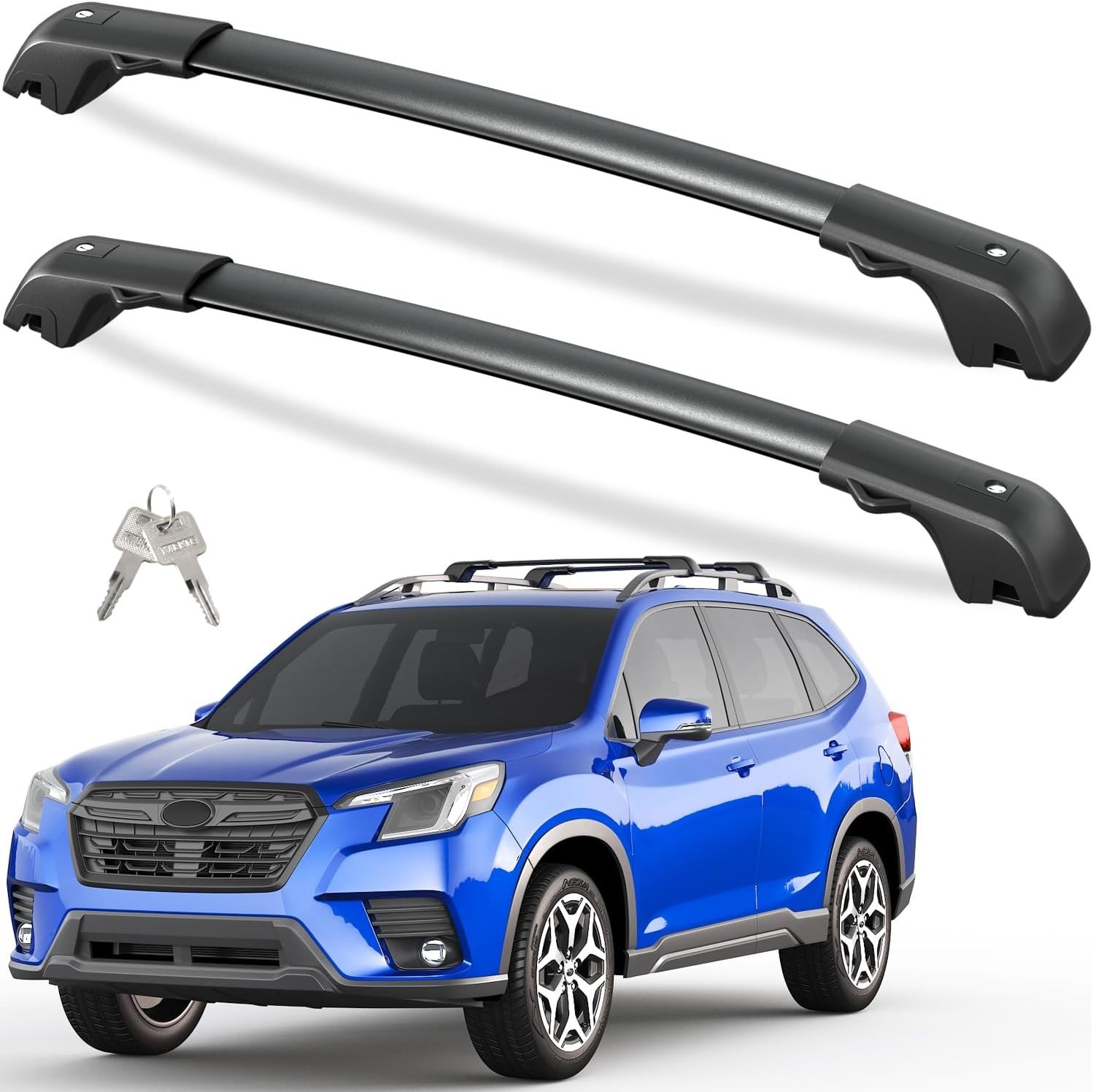 300LB Lockable Roof Rack Cross Bars for Subaru Forester 2014-2026 Raised