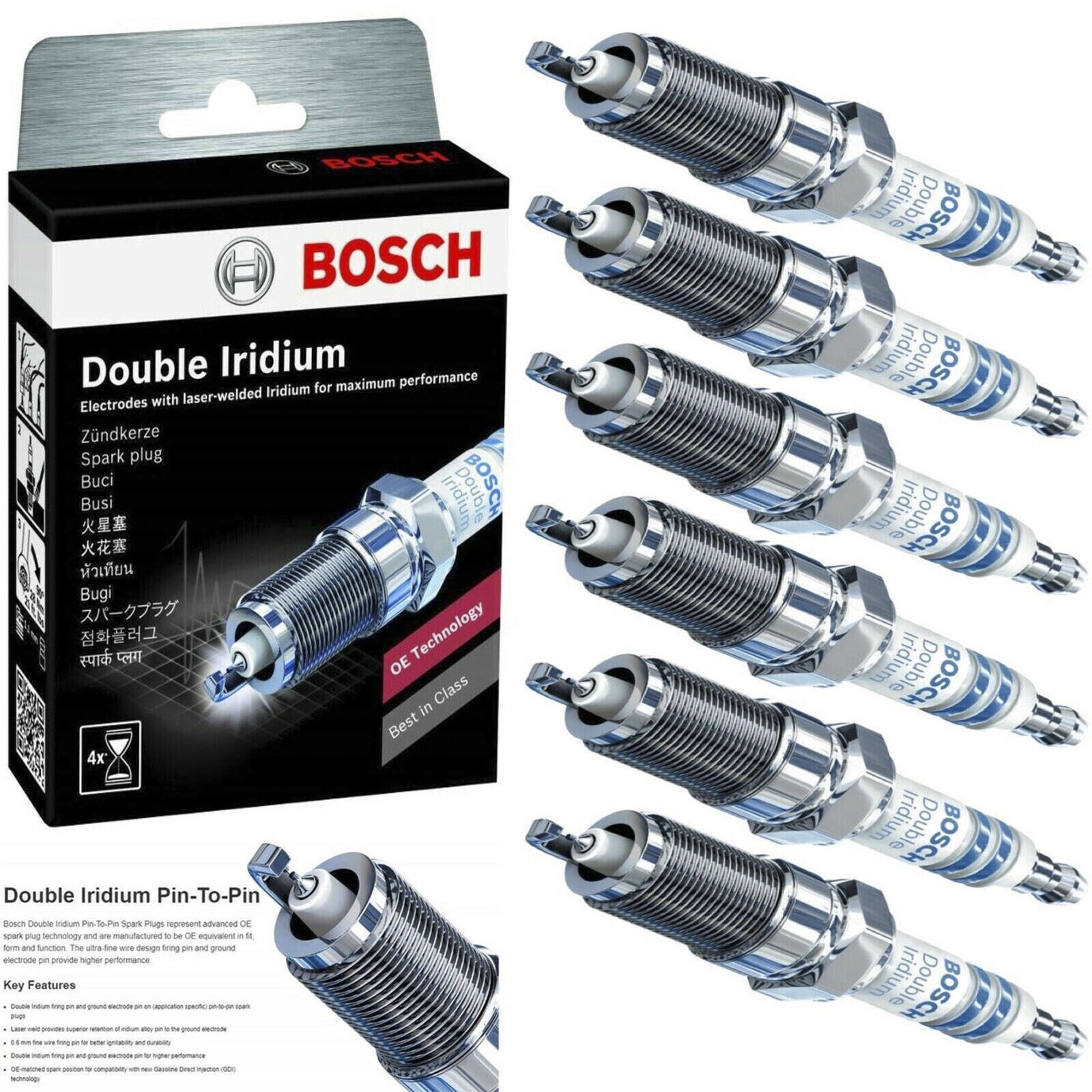 6Pcs OE Iridium Spark Plug 9607 For 1999-2003 MITSUBISHI MONTERO SPORT 3.0L