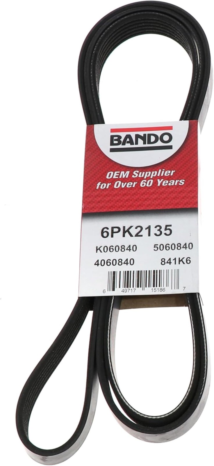 Bando USA 6PK2135 OEM Quality Serpentine Belt 13.1 inches, Black Bando USA 6PK2135 OEM Quality Serpentine Belt 13.1 inches, Black