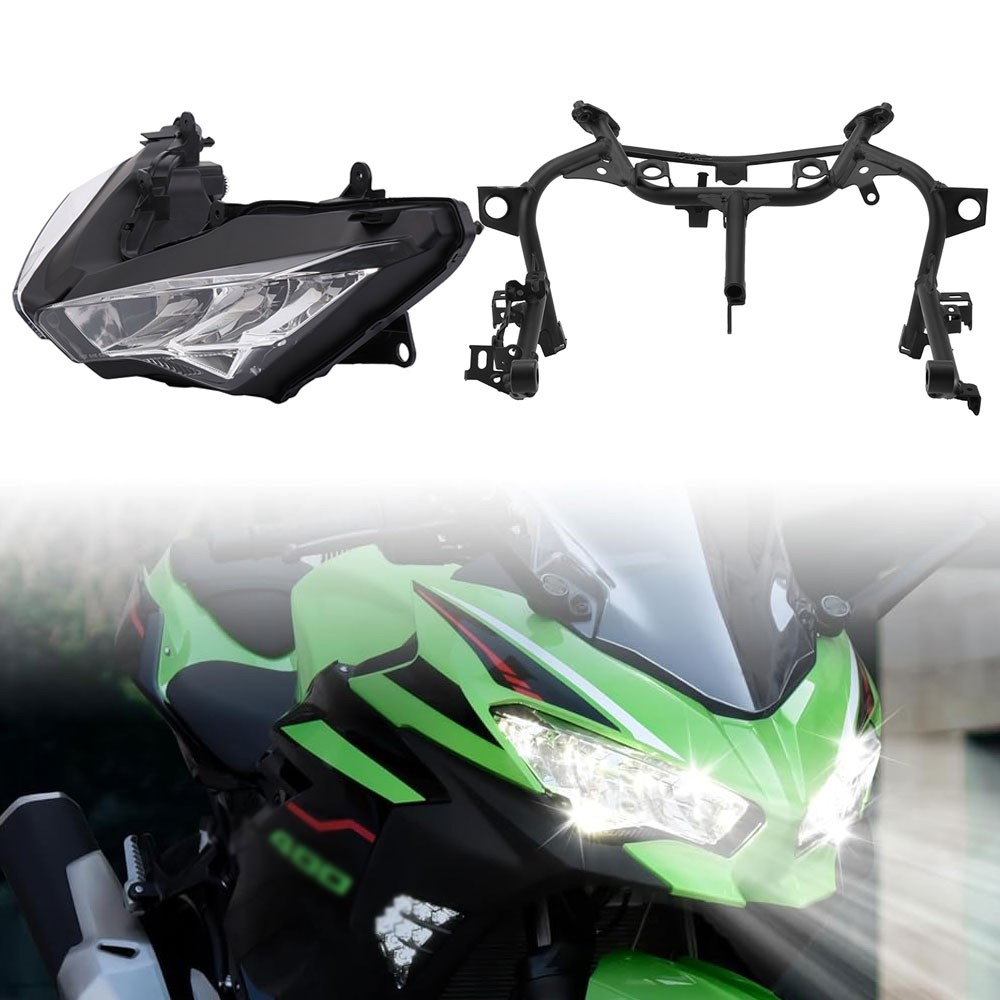 Front Headlight & Upper Stay Fairing Bracket For Kawasaki Ninja 400 2018-2024