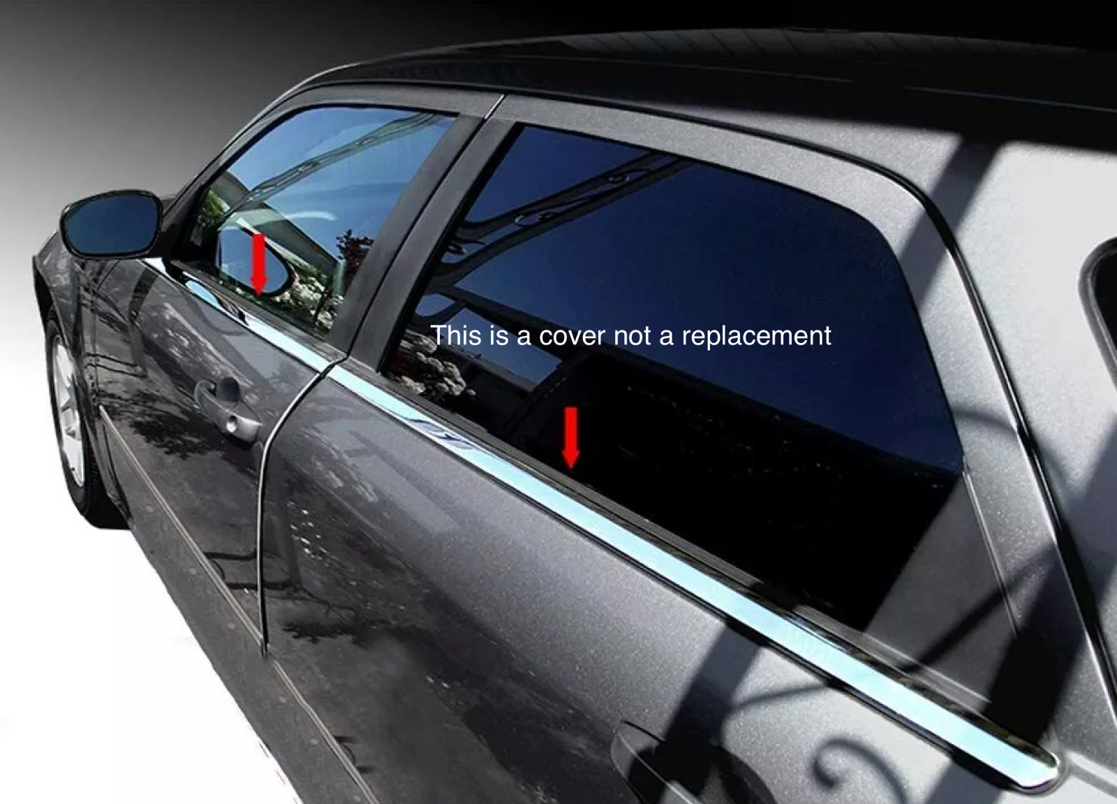 fit:2005-2010 Dodge Magnum/Chrysler 300 4Pc Window Sill Trim Chrome Stainless
