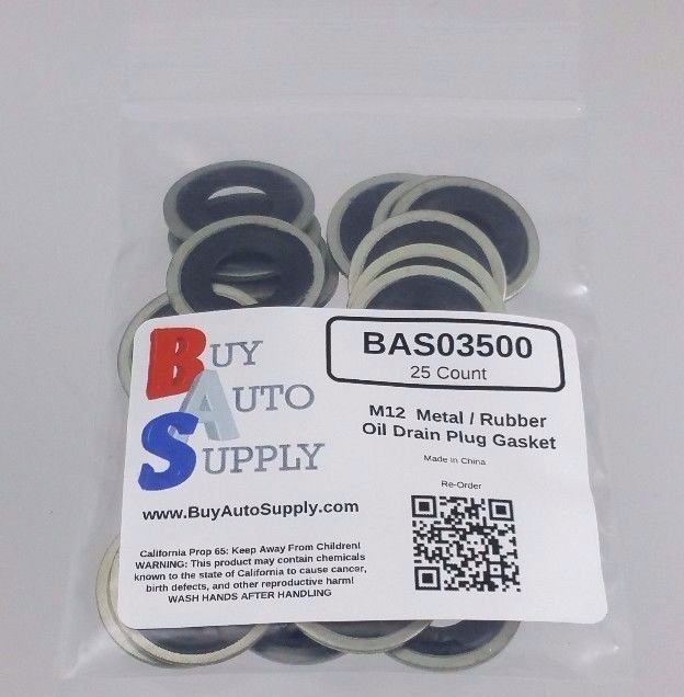 (25) M12 Metal Rubber Oil Drain Plug Gasket * Fits GM Chevrolet Dorman 097-021 * (25) M12 Metal Rubber Oil Drain Plug Gasket * Fits GM Chevrolet Dorman 097-021 *