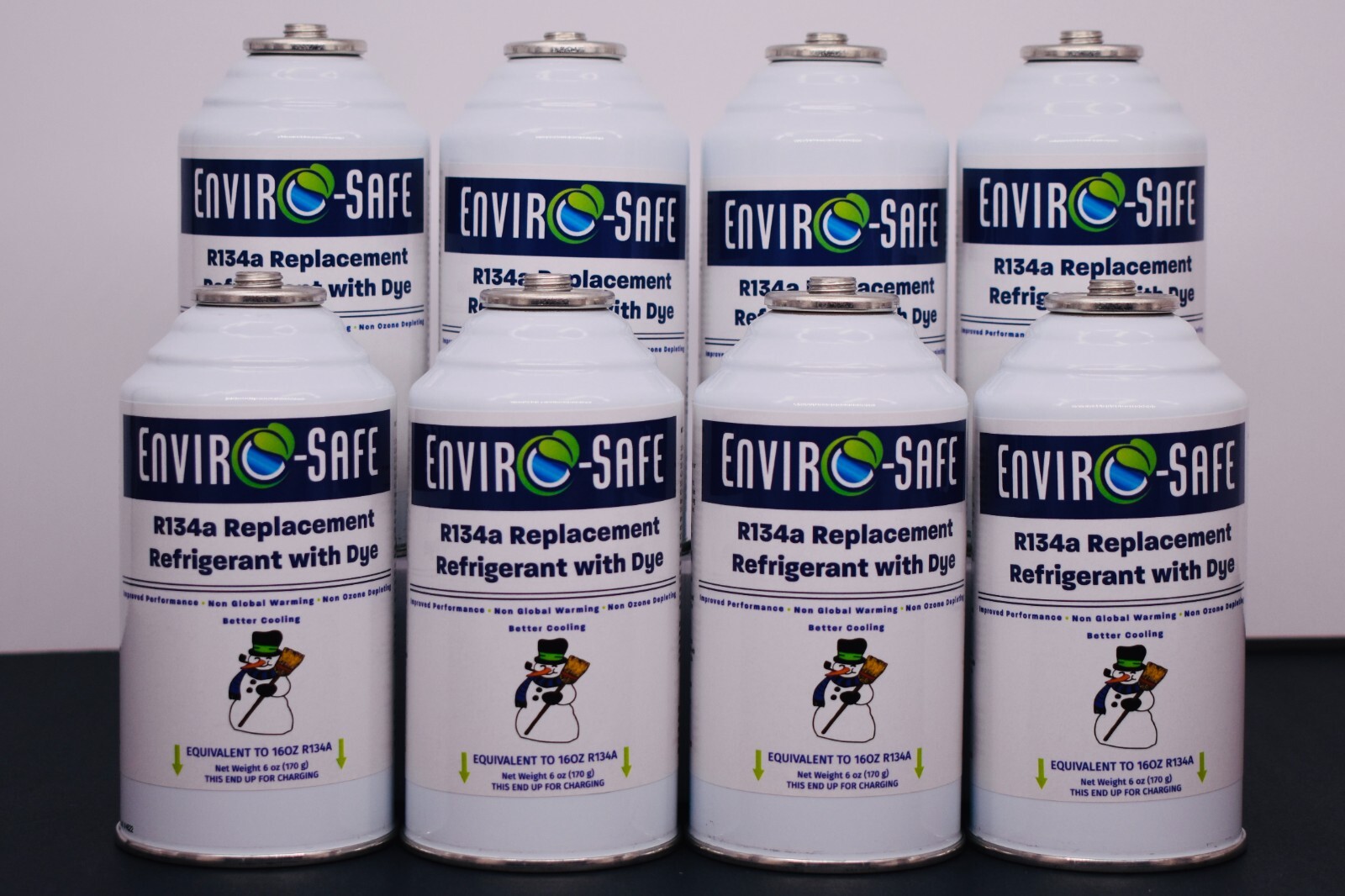 R134a Replacement Refrigerant with dye- CASE OF 8 CANS