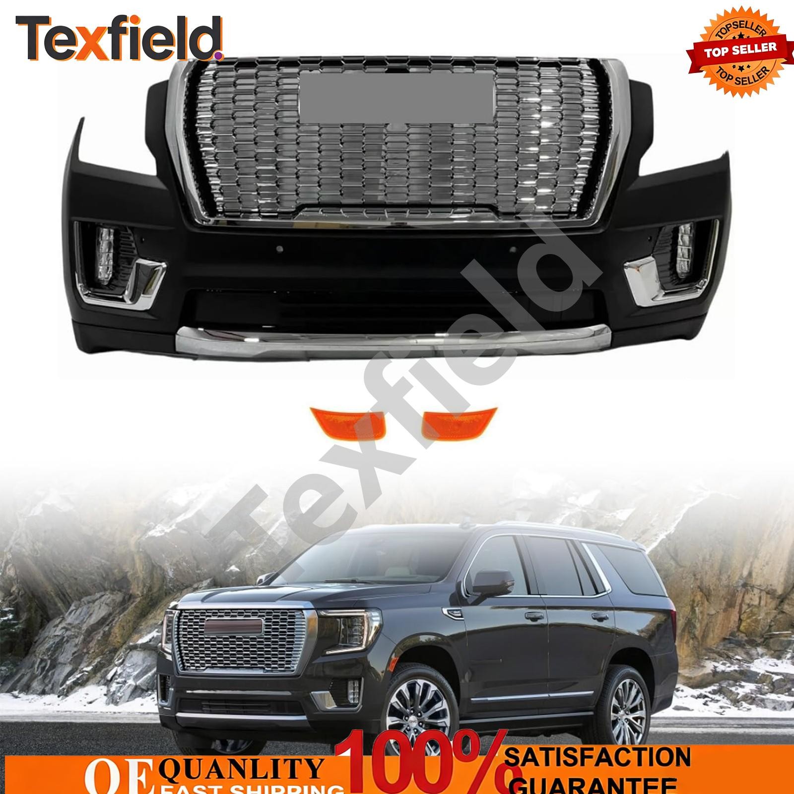 Compatible with 2021-2024 GMC Yukon Complete Bumper Cover Unprimed W/Grille New Compatible with 2021-2024 GMC Yukon Complete Bumper Cover Unprimed W/Grille New