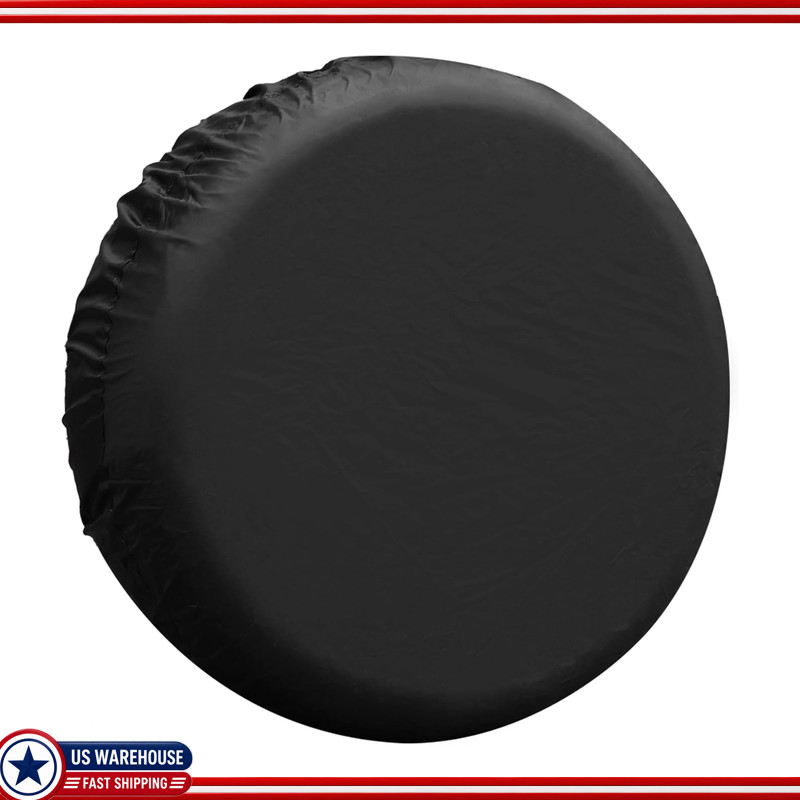 Universal 210D Polyester Spare Tire Cover, 16 Inch Wheel Diameter, Black