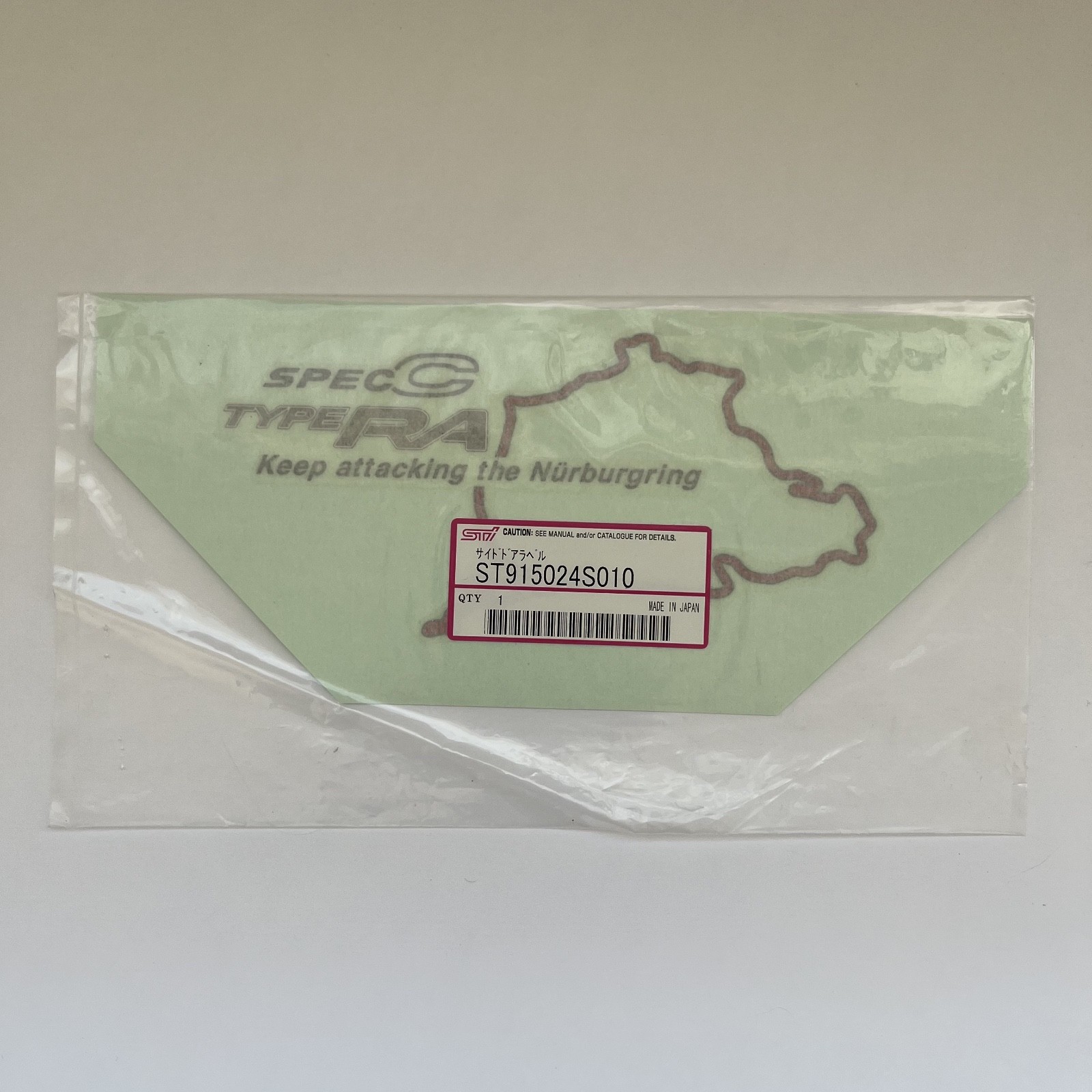 01-07 JDM Subaru WRX STI Spec C Type RA Keep attacking Nurburgring Decal Genuine 01-07 JDM Subaru WRX STI Spec C Type RA Keep attacking Nurburgring Decal Genuine