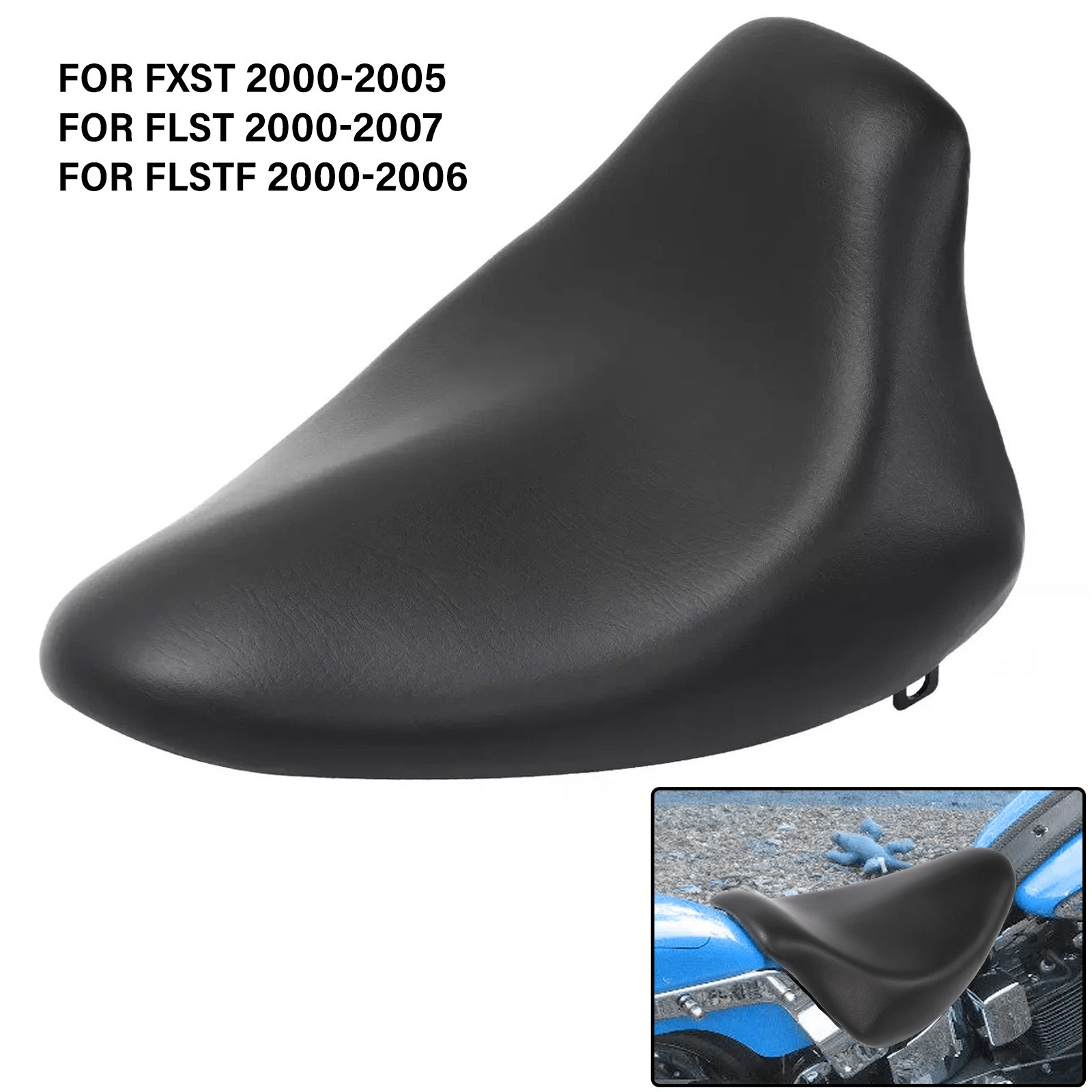 For Harley Fat Boy Heritage Softail 2000-2007 Black Butt Bucket Solo Driver Seat