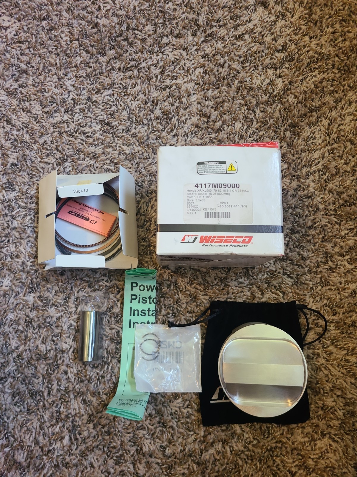 Wiseco Honda XR500 1979-1980 4117M09000 Piston 1.00 mm 90.00mm 497cc 1.00 mm Wiseco Honda XR500 1979-1980 4117M09000 Piston 1.00 mm 90.00mm 497cc 1.00 mm