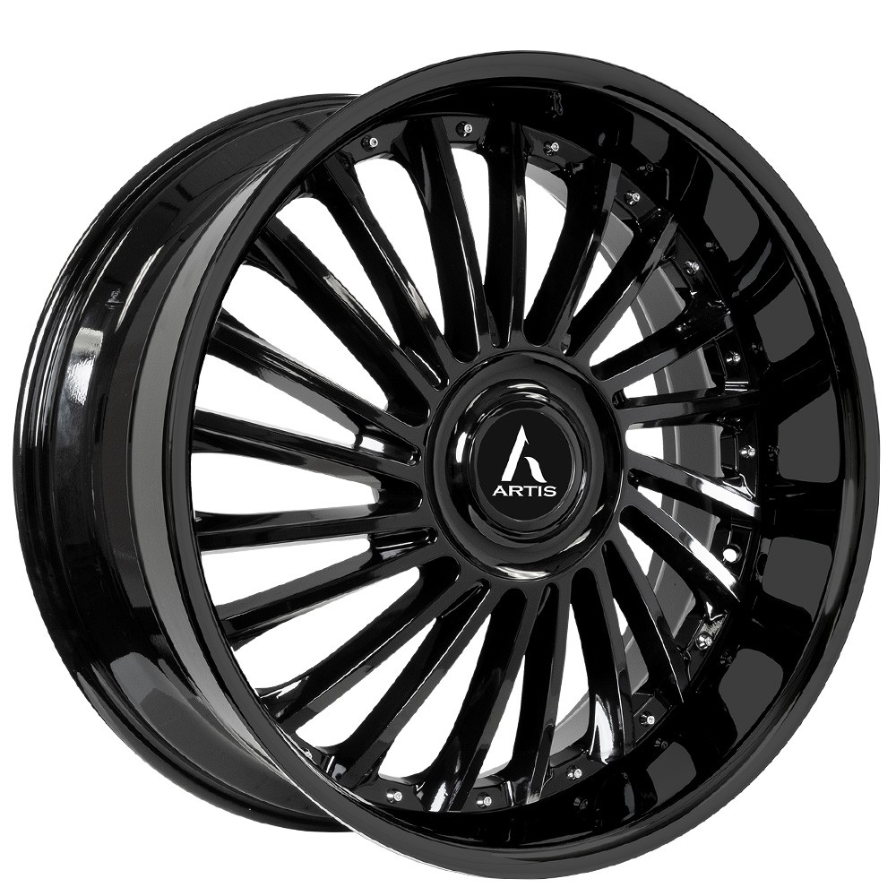 24x10 Artis Wheels Renegade XL Gloss Black Rims (4pcs)