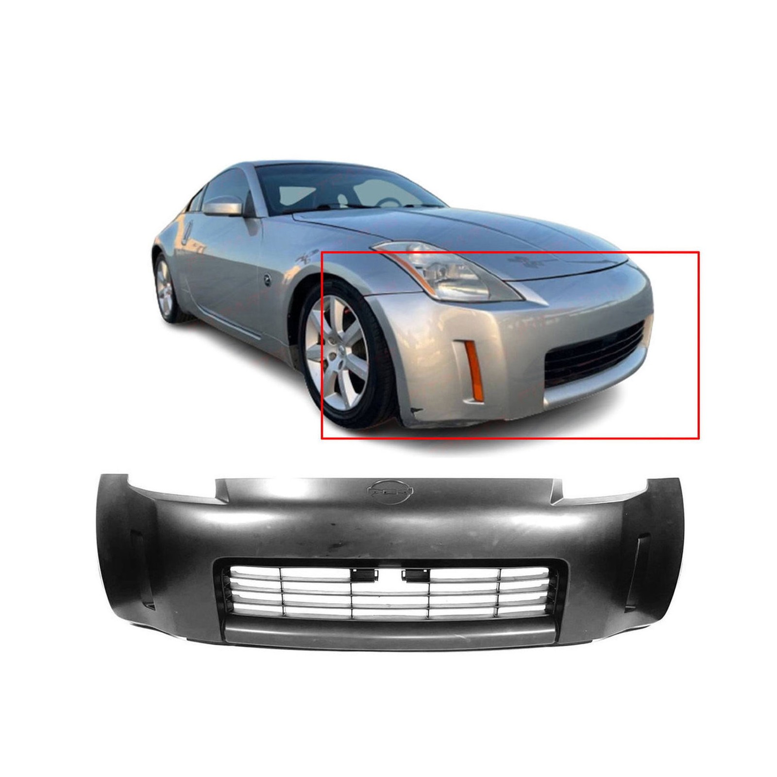 Bumper Cover for 2003 2004 2005 Nissan 350Z Front Primed