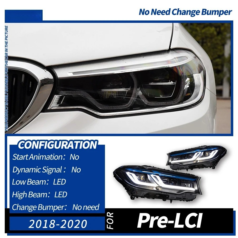 LED Headlights For BMW 5 Series G30 G31 2018-2020 Upgrade M5 Style Headlight