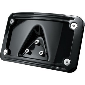 KURYAKYN 3148 Black Curved Laydown License Plate Mount with Frame