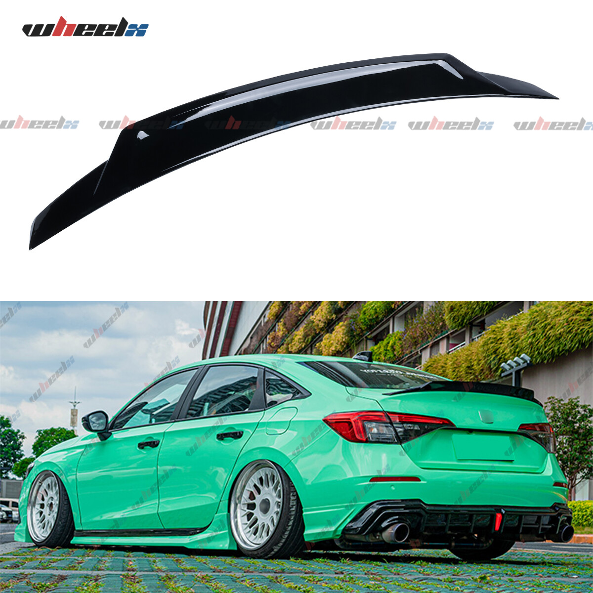 Yofer V3 Style Gloss Black HighKick Duckbill Trunk Spoiler For 22-26 Civic Sedan