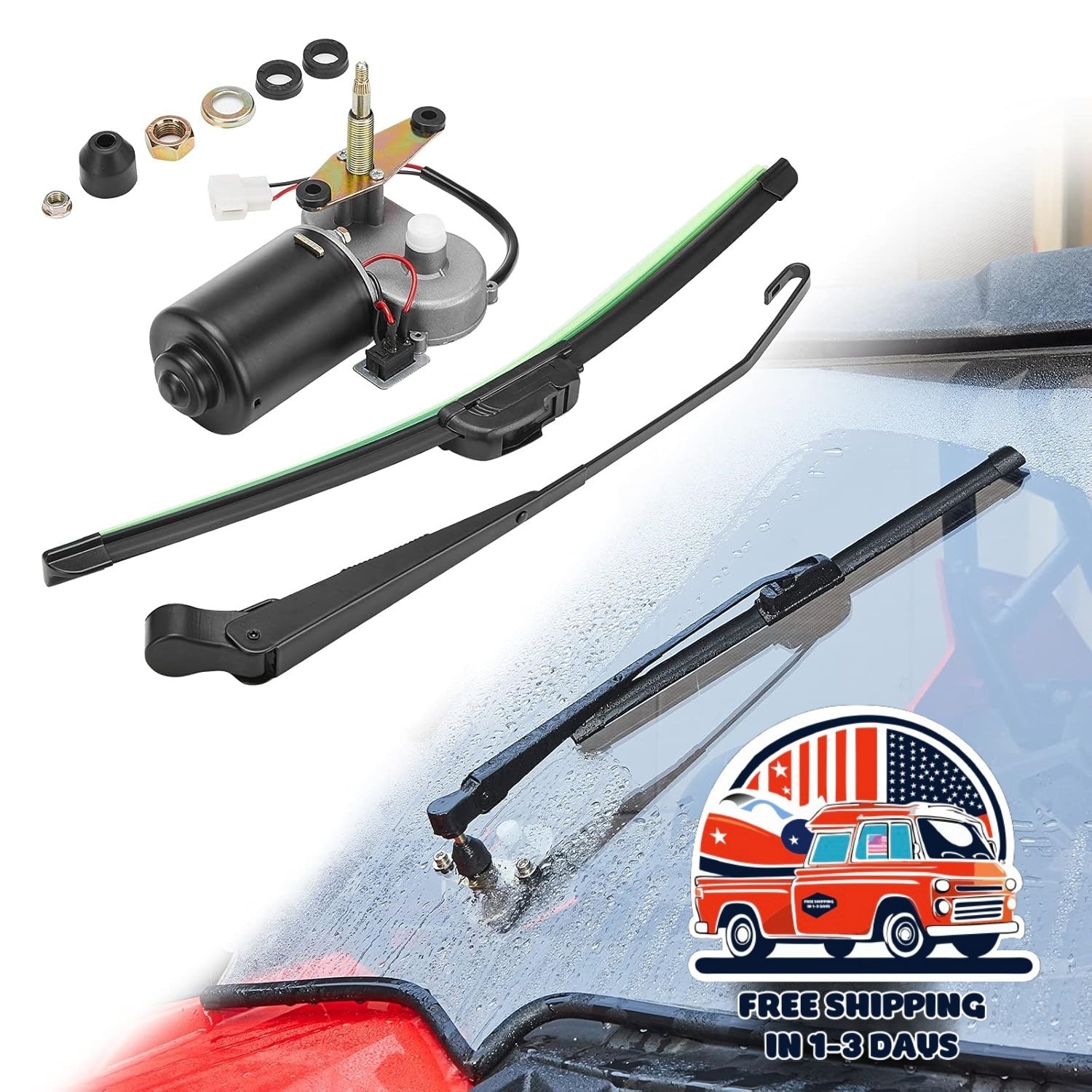 Kit De Motor Limpiaparabrisas Eléctrico UTV 12V 16